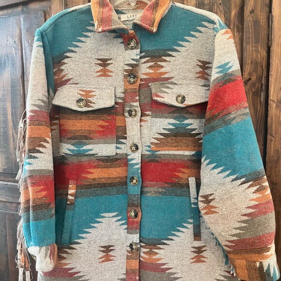SOUTHWESTERN jacket outerwear ski fringe love is for eternity LIFE apres ski! - Picture 1 of 3
